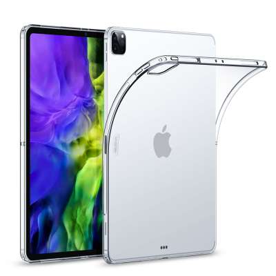 ESR Rebound Soft Shell Case for iPad Pro 11 2020 & 2018 Clear TPU Back Cover Supports Pencil Wireless Charging Slim-Fit Case